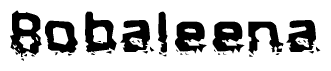 The image contains the word Bobaleena in a stylized font with a static looking effect at the bottom of the words