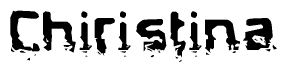 The image contains the word Chiristina in a stylized font with a static looking effect at the bottom of the words