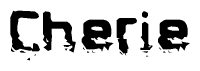 The image contains the word Cherie in a stylized font with a static looking effect at the bottom of the words