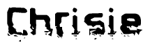 The image contains the word Chrisie in a stylized font with a static looking effect at the bottom of the words