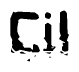 This nametag says Cil, and has a static looking effect at the bottom of the words. The words are in a stylized font.