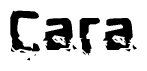 The image contains the word Cara in a stylized font with a static looking effect at the bottom of the words
