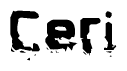 The image contains the word Ceri in a stylized font with a static looking effect at the bottom of the words
