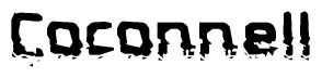 The image contains the word Coconnell in a stylized font with a static looking effect at the bottom of the words