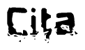The image contains the word Cita in a stylized font with a static looking effect at the bottom of the words
