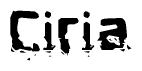 The image contains the word Ciria in a stylized font with a static looking effect at the bottom of the words