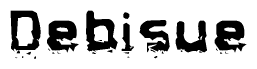 The image contains the word Debisue in a stylized font with a static looking effect at the bottom of the words