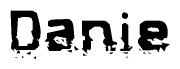   The image contains the word Danie in a stylized font with a static looking effect at the bottom of the words 