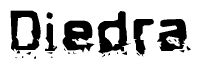 The image contains the word Diedra in a stylized font with a static looking effect at the bottom of the words