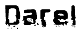 The image contains the word Darel in a stylized font with a static looking effect at the bottom of the words