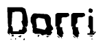 The image contains the word Dorri in a stylized font with a static looking effect at the bottom of the words