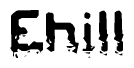 The image contains the word Ehill in a stylized font with a static looking effect at the bottom of the words