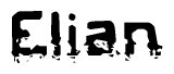 The image contains the word Elian in a stylized font with a static looking effect at the bottom of the words