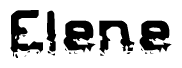 The image contains the word Elene in a stylized font with a static looking effect at the bottom of the words