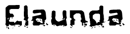 The image contains the word Elaunda in a stylized font with a static looking effect at the bottom of the words