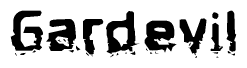 The image contains the word Gardevil in a stylized font with a static looking effect at the bottom of the words