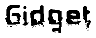 The image contains the word Gidget in a stylized font with a static looking effect at the bottom of the words