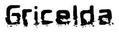 The image contains the word Gricelda in a stylized font with a static looking effect at the bottom of the words