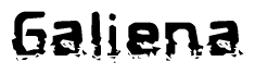 The image contains the word Galiena in a stylized font with a static looking effect at the bottom of the words