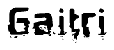The image contains the word Gaitri in a stylized font with a static looking effect at the bottom of the words