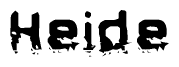 The image contains the word Heide in a stylized font with a static looking effect at the bottom of the words