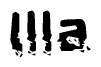 This nametag says Illa, and has a static looking effect at the bottom of the words. The words are in a stylized font.