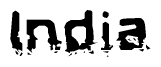 The image contains the word India in a stylized font with a static looking effect at the bottom of the words