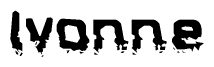 The image contains the word Ivonne in a stylized font with a static looking effect at the bottom of the words