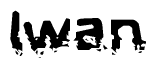 The image contains the word Iwan in a stylized font with a static looking effect at the bottom of the words