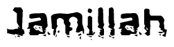 The image contains the word Jamillah in a stylized font with a static looking effect at the bottom of the words