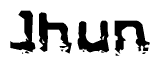 The image contains the word Jhun in a stylized font with a static looking effect at the bottom of the words