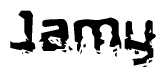 The image contains the word Jamy in a stylized font with a static looking effect at the bottom of the words