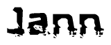 The image contains the word Jann in a stylized font with a static looking effect at the bottom of the words