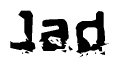 The image contains the word Jad in a stylized font with a static looking effect at the bottom of the words