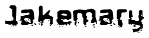 The image contains the word Jakemary in a stylized font with a static looking effect at the bottom of the words