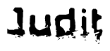 The image contains the word Judit in a stylized font with a static looking effect at the bottom of the words