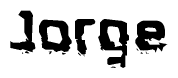 The image contains the word Jorge in a stylized font with a static looking effect at the bottom of the words