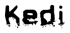 The image contains the word Kedi in a stylized font with a static looking effect at the bottom of the words