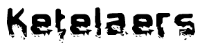 The image contains the word Ketelaers in a stylized font with a static looking effect at the bottom of the words
