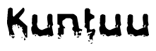 The image contains the word Kuntuu in a stylized font with a static looking effect at the bottom of the words