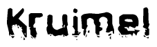The image contains the word Kruimel in a stylized font with a static looking effect at the bottom of the words