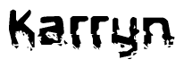The image contains the word Karryn in a stylized font with a static looking effect at the bottom of the words