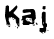 The image contains the word Kaj in a stylized font with a static looking effect at the bottom of the words