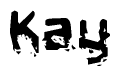The image contains the word Kay in a stylized font with a static looking effect at the bottom of the words
