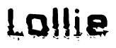 The image contains the word Lollie in a stylized font with a static looking effect at the bottom of the words