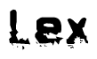 The image contains the word Lex in a stylized font with a static looking effect at the bottom of the words