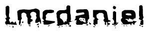 The image contains the word Lmcdaniel in a stylized font with a static looking effect at the bottom of the words