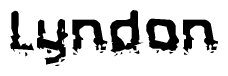 The image contains the word Lyndon in a stylized font with a static looking effect at the bottom of the words