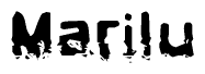 The image contains the word Marilu in a stylized font with a static looking effect at the bottom of the words