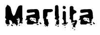 The image contains the word Marlita in a stylized font with a static looking effect at the bottom of the words